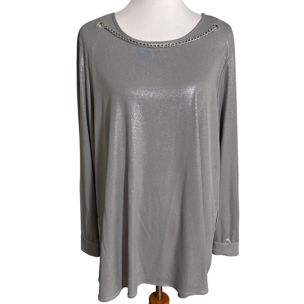 Investments Silver Chain Accent Tunic Top